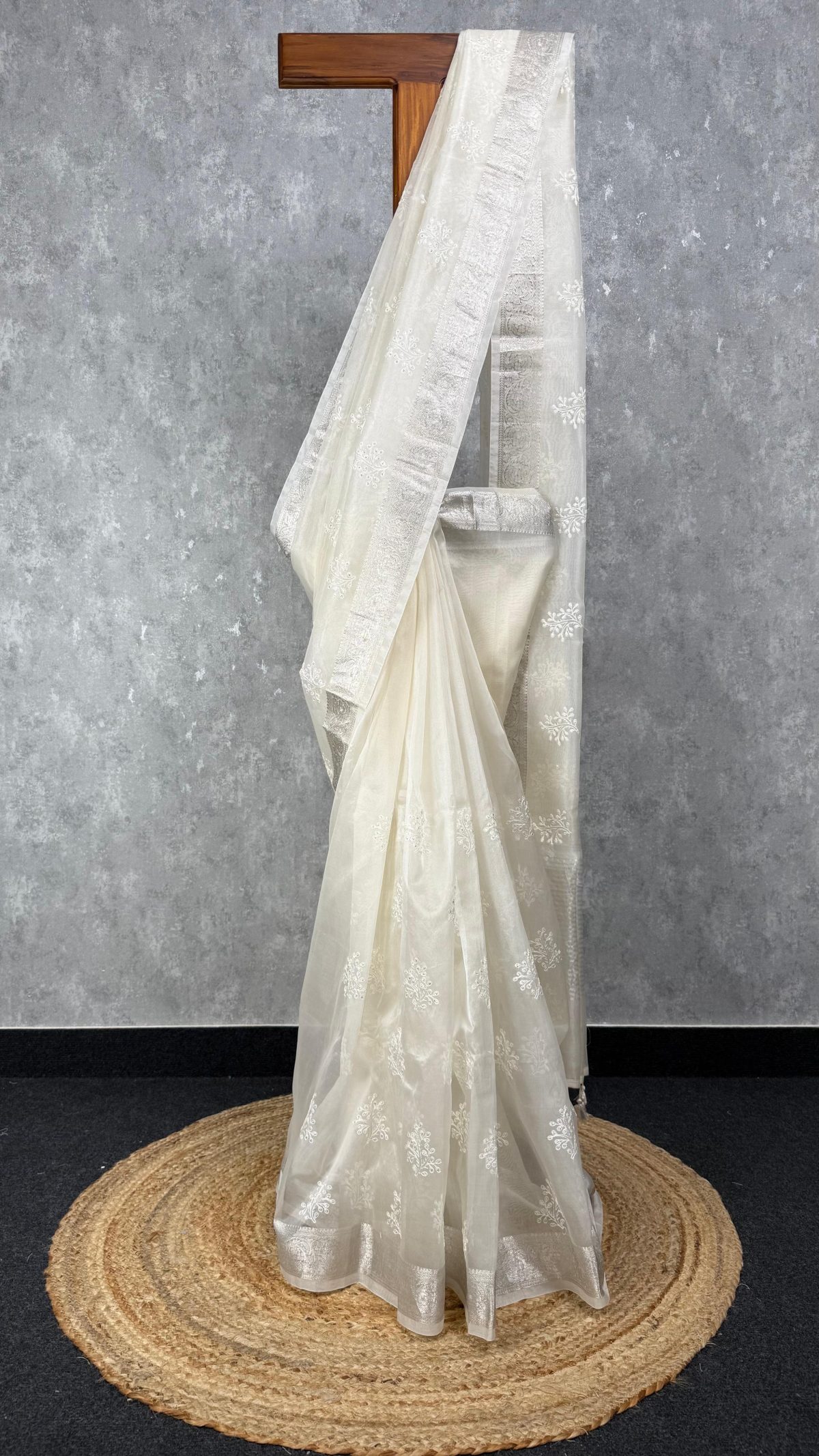 SILK ORGANZA EMBROIDERY BANARASI SAREE