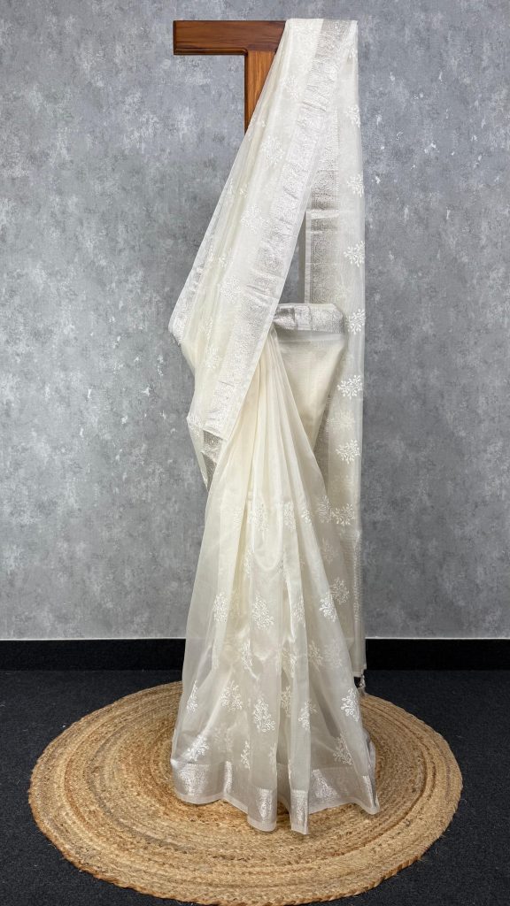 SILK ORGANZA EMBROIDERY BANARASI SAREE