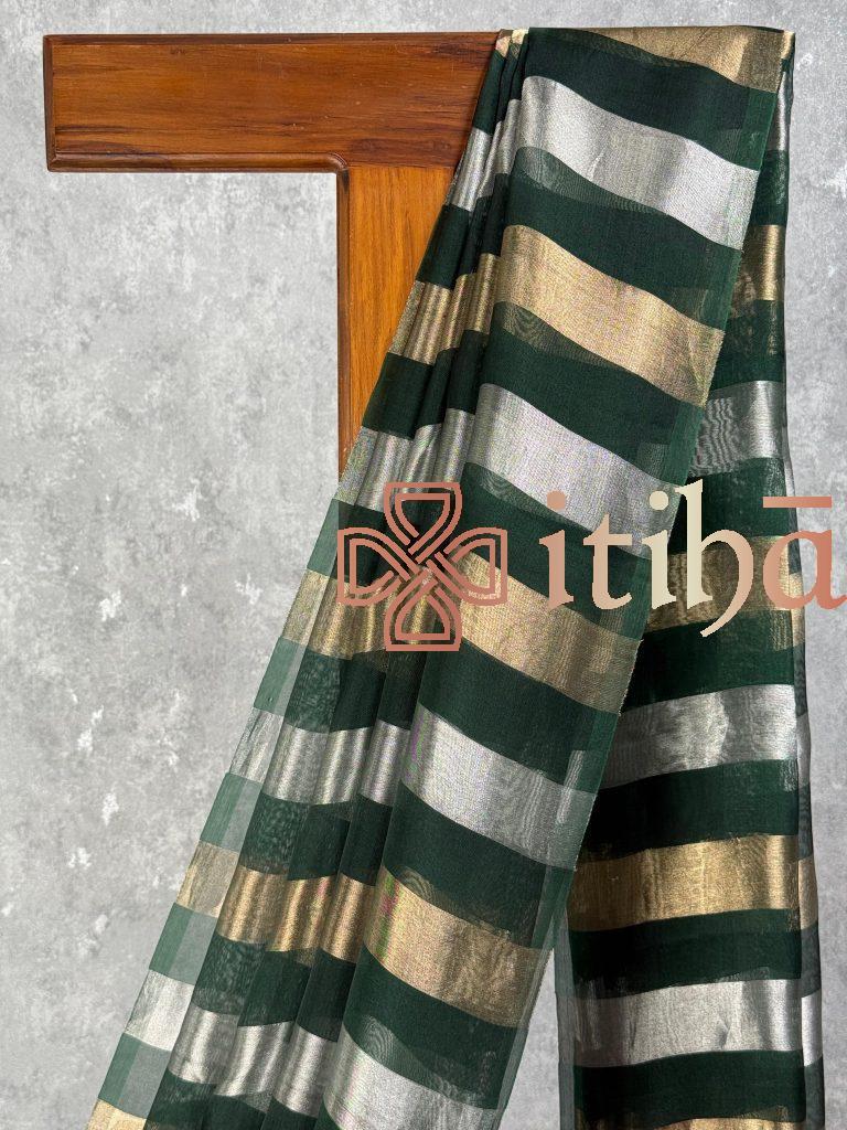 SILK ORGANZA ZARI STRIPES SAREE - Image 2