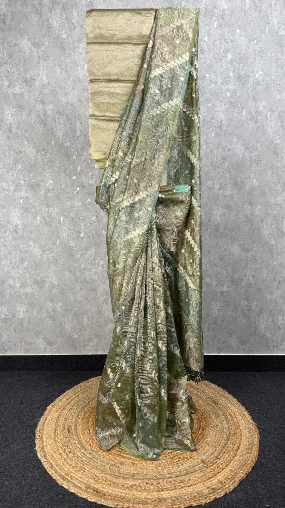 CRUSHED TISSUE ORGANZA BANARASI SAREE