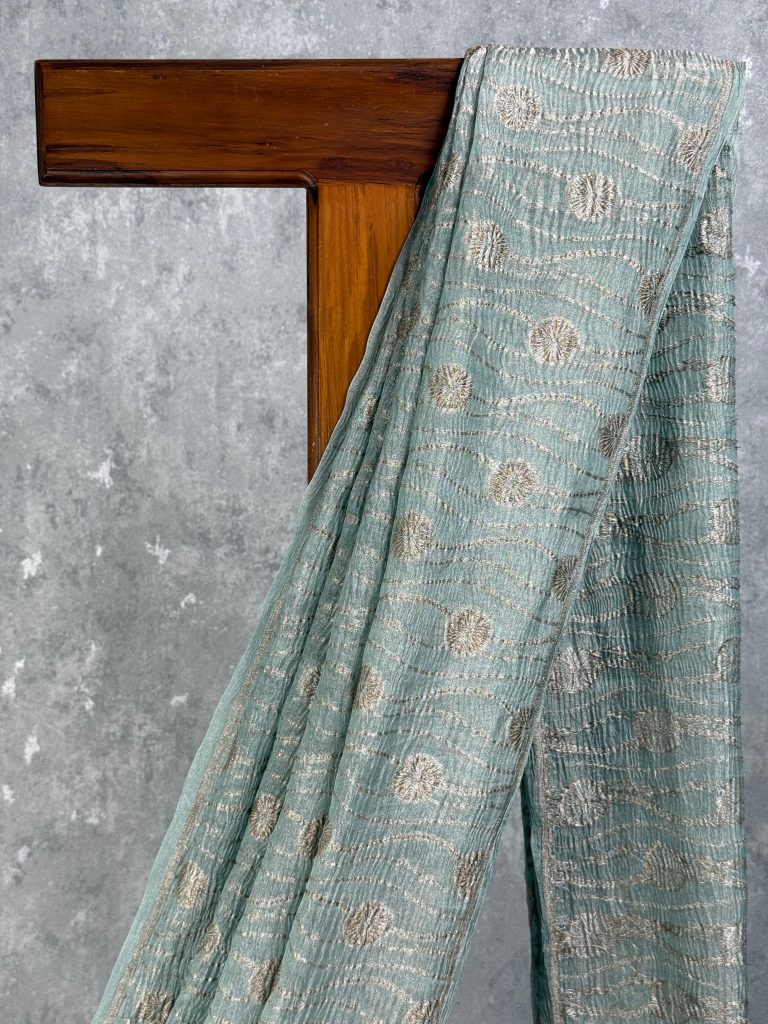CRUSHED TISSUE ORGANZA BANARASI SAREE - Image 2