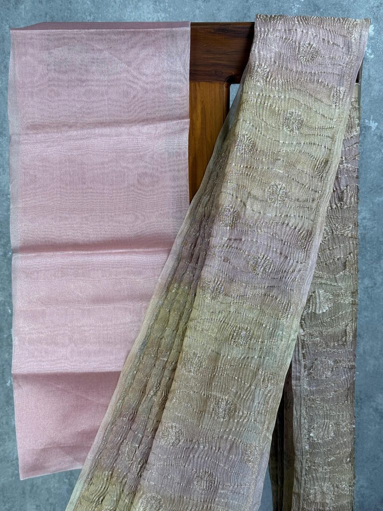 CRUSHED TISSUE ORGANZA BANARASI SAREE - Image 2