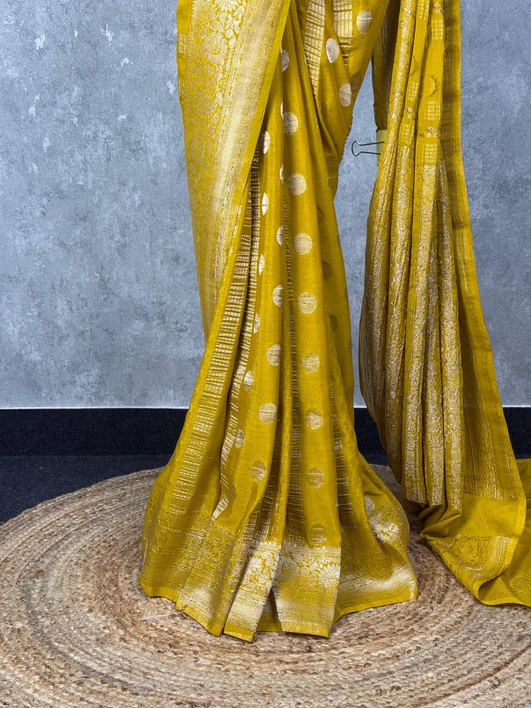VISCOSE GEORGETTE BANARASI SAREE - Image 3