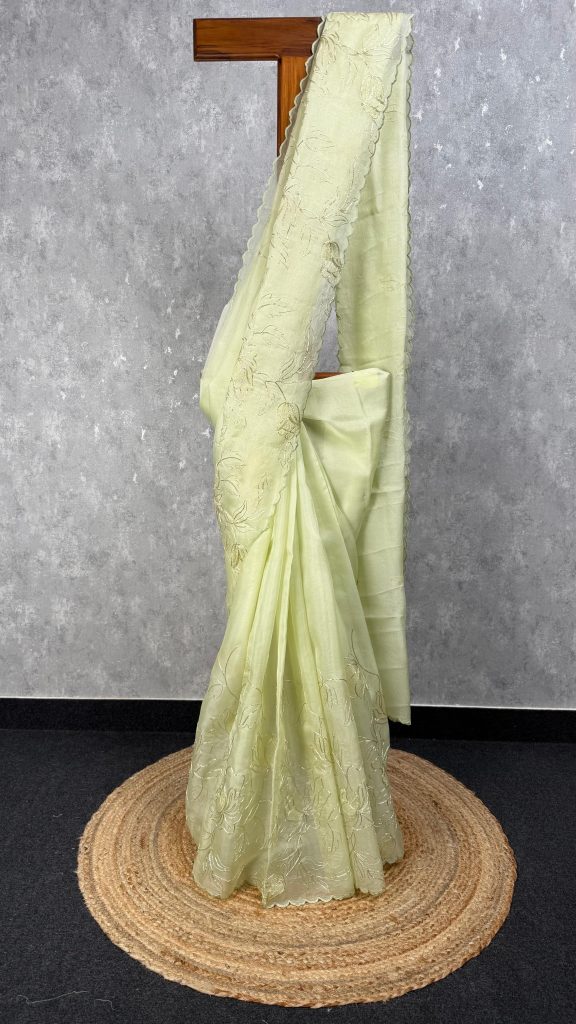 SILK ORGANZA CHORD EMBROIDERY SAREE