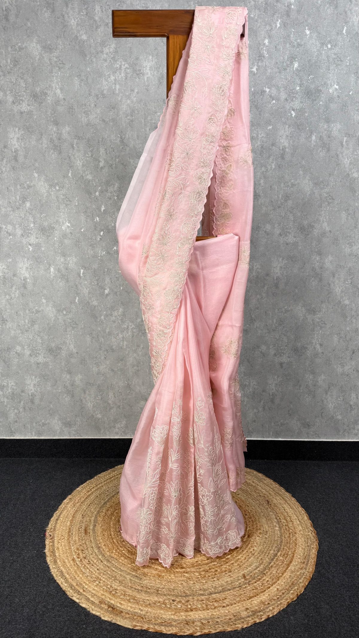 SILK ORGANZA CHORD EMBROIDERY SAREE
