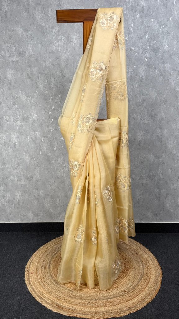SILK ORGANZA EMBROIDERY SAREE