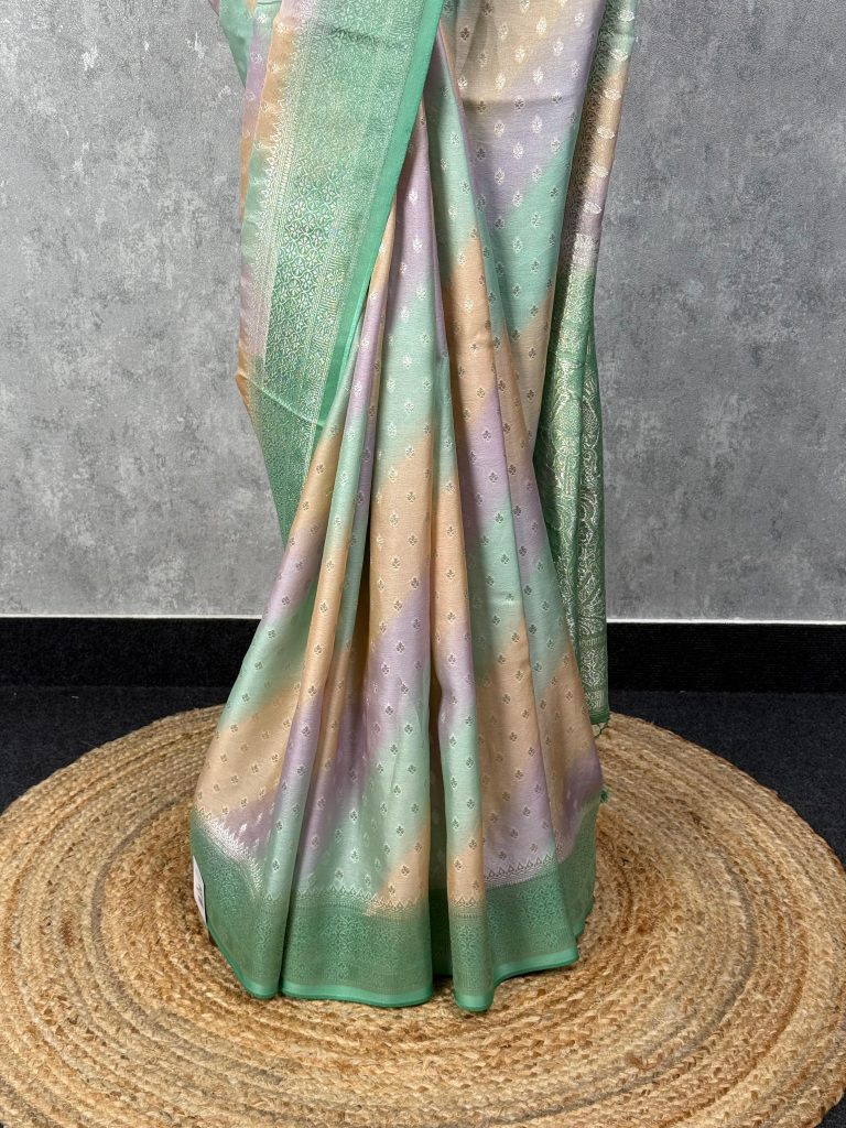 SATIN GEORGETTE BANARASI SAREE - Image 3