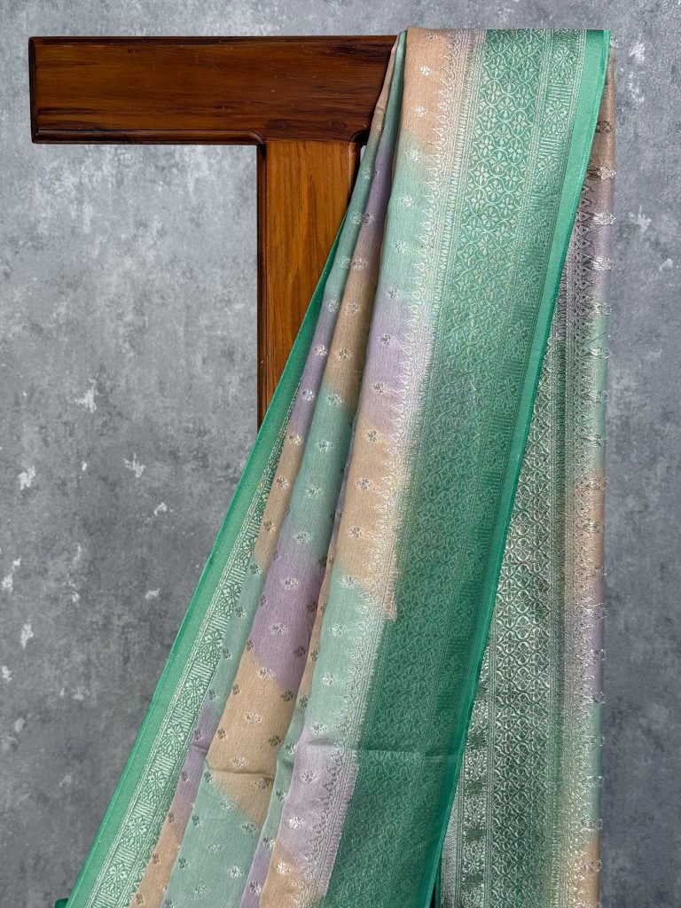 SATIN GEORGETTE BANARASI SAREE - Image 2