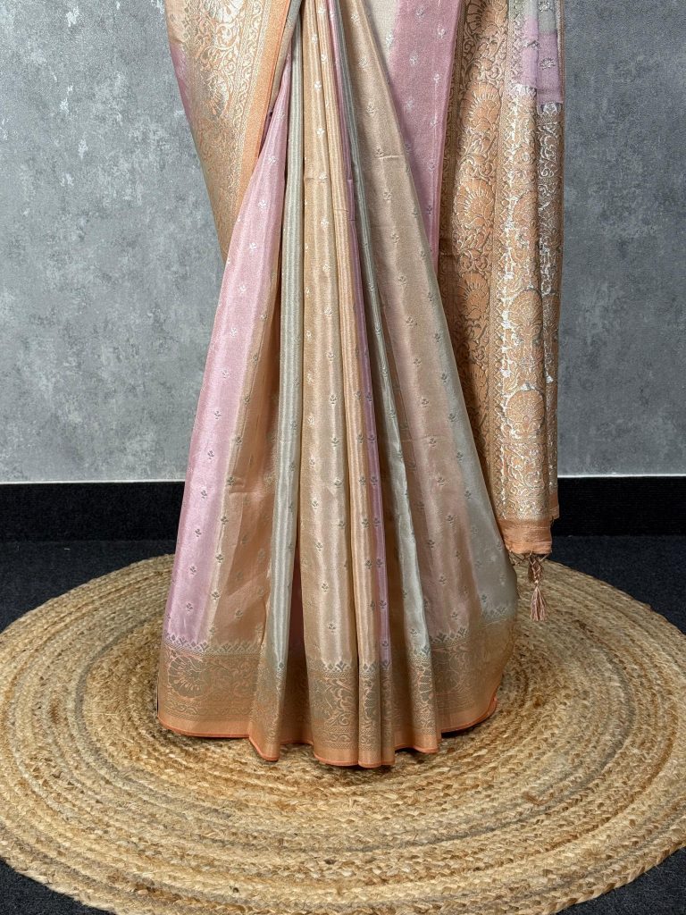 SATIN GEORGETTE BANARASI SAREE - Image 3