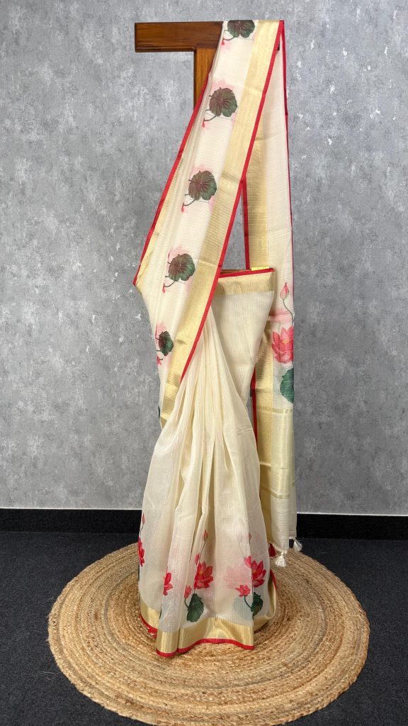 KOTA LOTUS PRINT ONAM SAREE