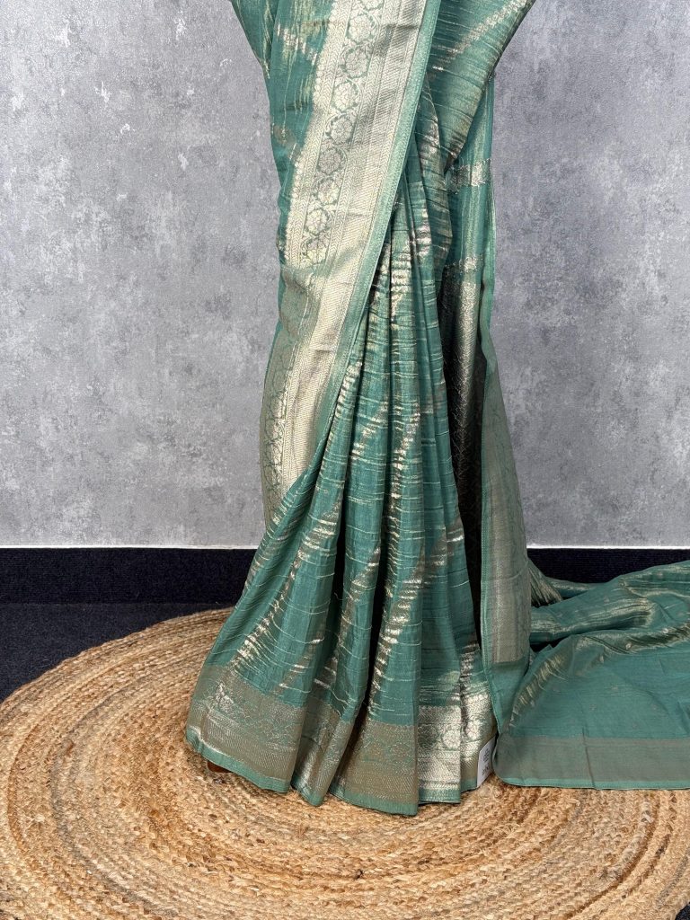 CRUSHED TISSUE SILK BANARASI SAREE - Image 3