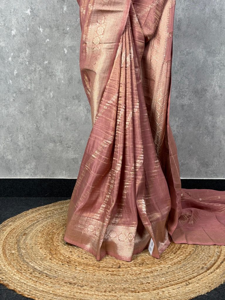 CRUSHED TISSUE SILK BANARASI SAREE - Image 3