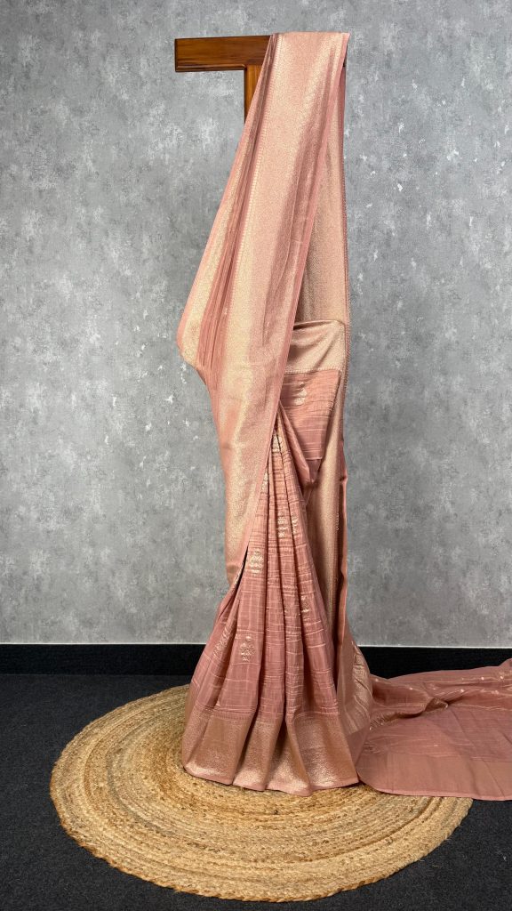 CRUSHED TISSUE GEORGETTE BANARASI SAREE
