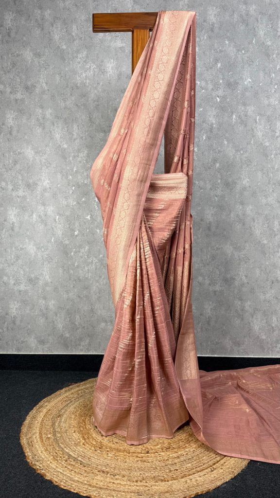 CRUSHED TISSUE GEORGETTE BANARASI SAREE