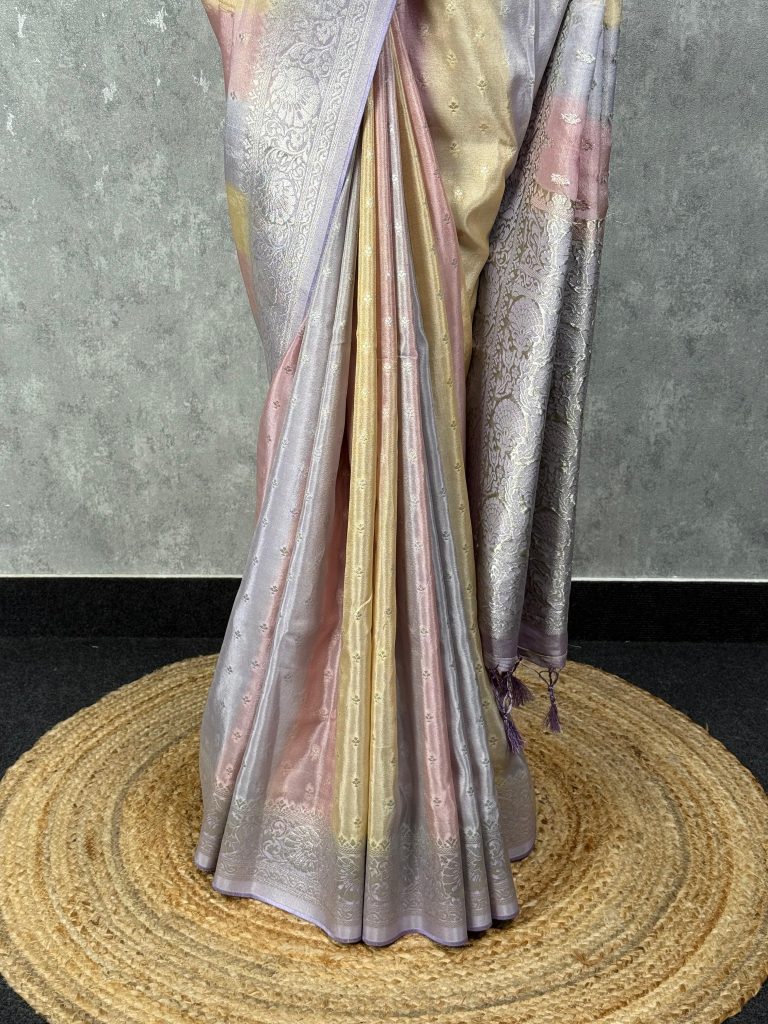 SATIN GEORGETTE BANARASI SAREE - Image 3