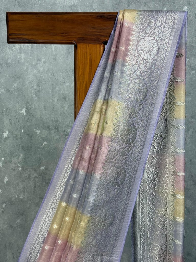 SATIN GEORGETTE BANARASI SAREE - Image 2