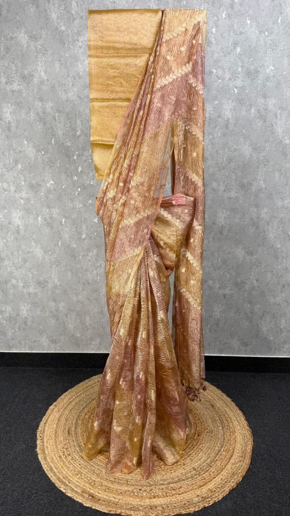 CRUSHED TISSUE ORGANZA BANARASI SAREE