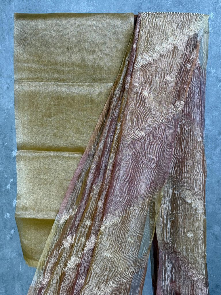 CRUSHED TISSUE ORGANZA BANARASI SAREE - Image 2
