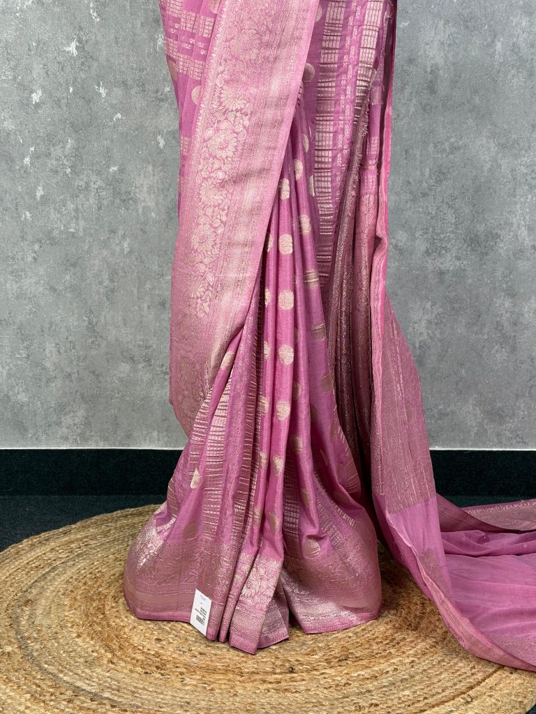 VISCOSE GEORGETTE BANARASI SAREE - Image 3