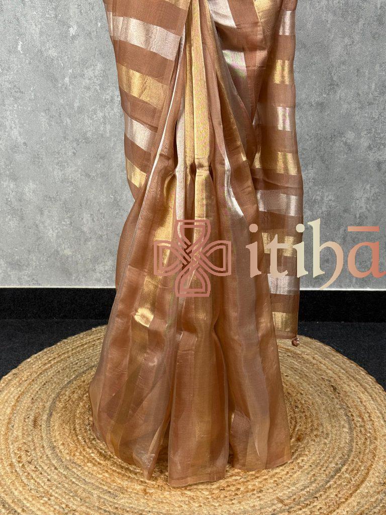 SILK ORGANZA ZARI STRIPES SAREE - Image 3