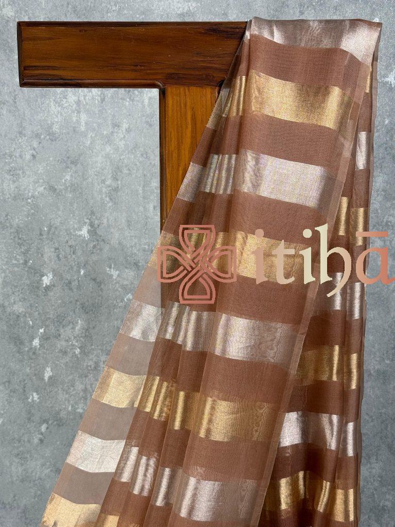 SILK ORGANZA ZARI STRIPES SAREE - Image 2