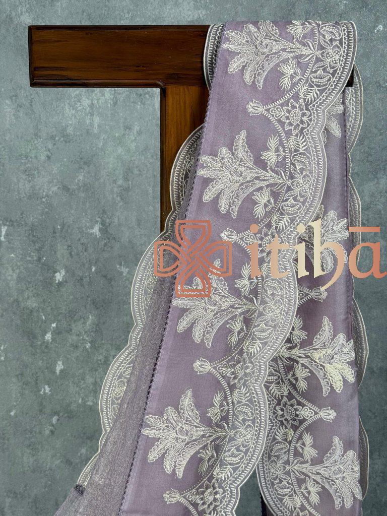 CRUSHED TISSUE SILK EMBROIDERY SAREE - Image 2