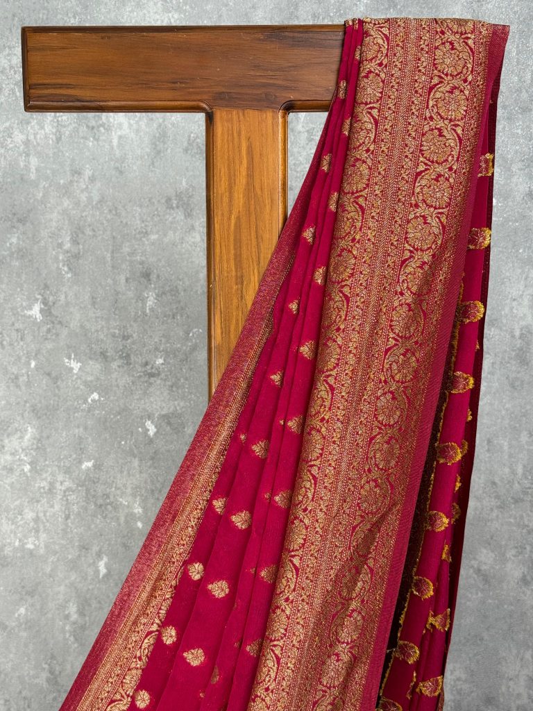 VISCOSE GEORGETTE BANARASI SAREE - Image 2