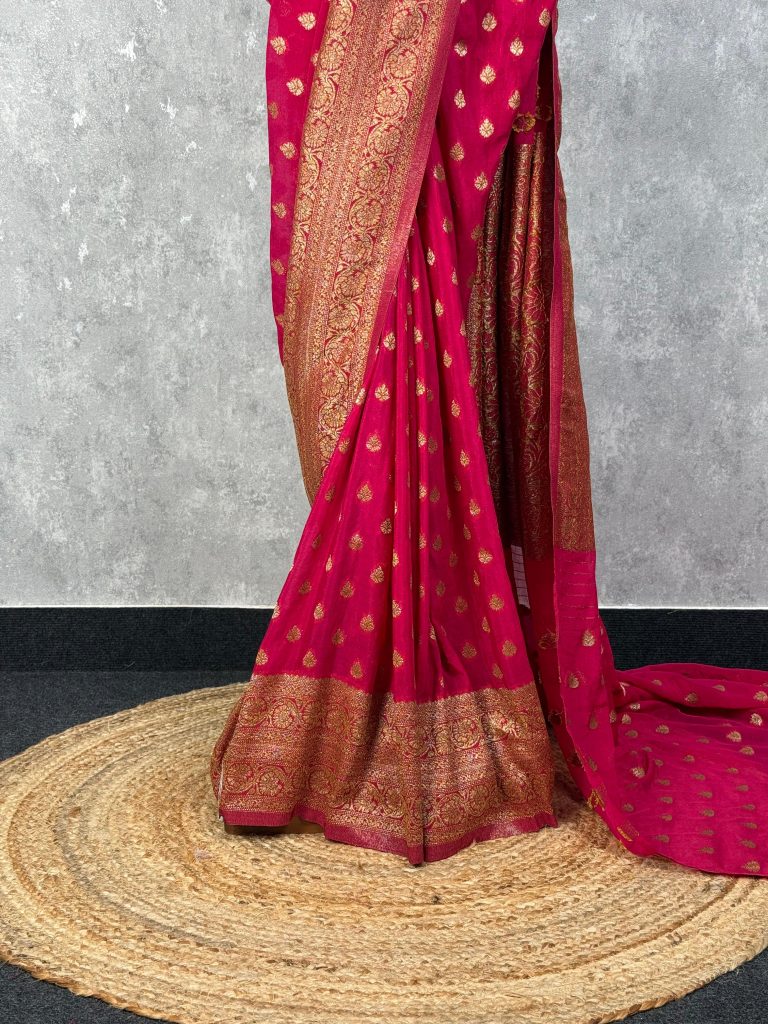 VISCOSE GEORGETTE BANARASI SAREE - Image 3