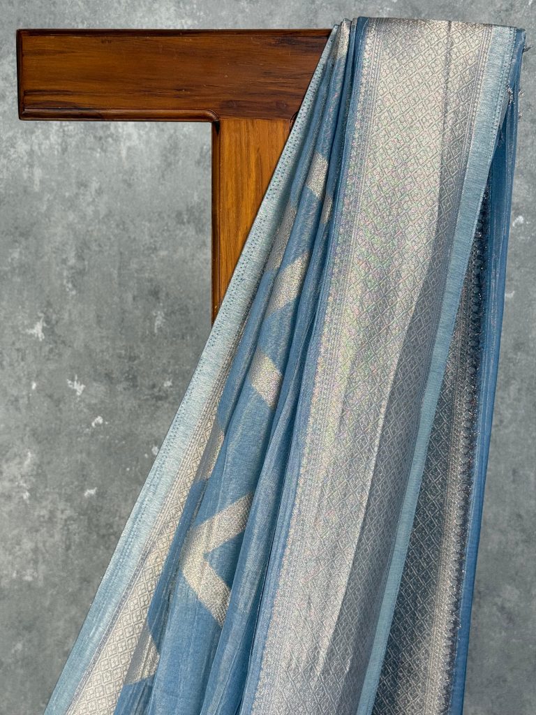 CRUSHED TISSUE GEORGETTE BANARASI SAREE - Image 2