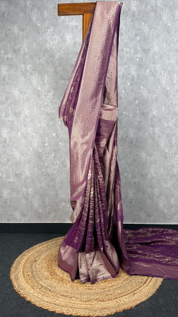 CRUSHED TISSUE GEORGETTE BANARASI SAREE