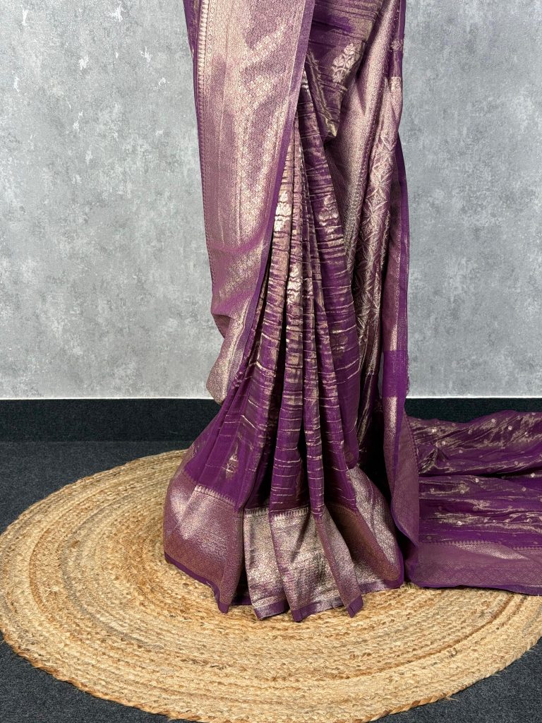 CRUSHED TISSUE GEORGETTE BANARASI SAREE - Image 3