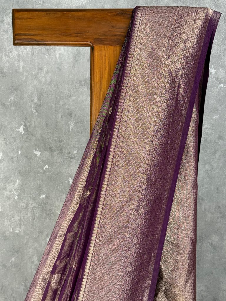 CRUSHED TISSUE GEORGETTE BANARASI SAREE - Image 2