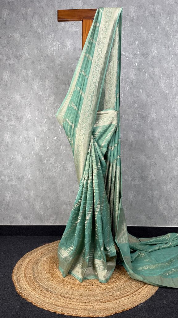 CRUSHED TISSUE GEORGETTE BANARASI SAREE