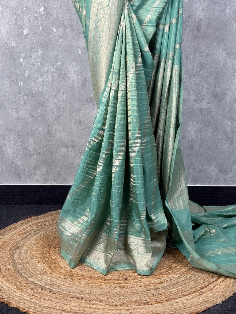 CRUSHED TISSUE GEORGETTE BANARASI SAREE - Image 3