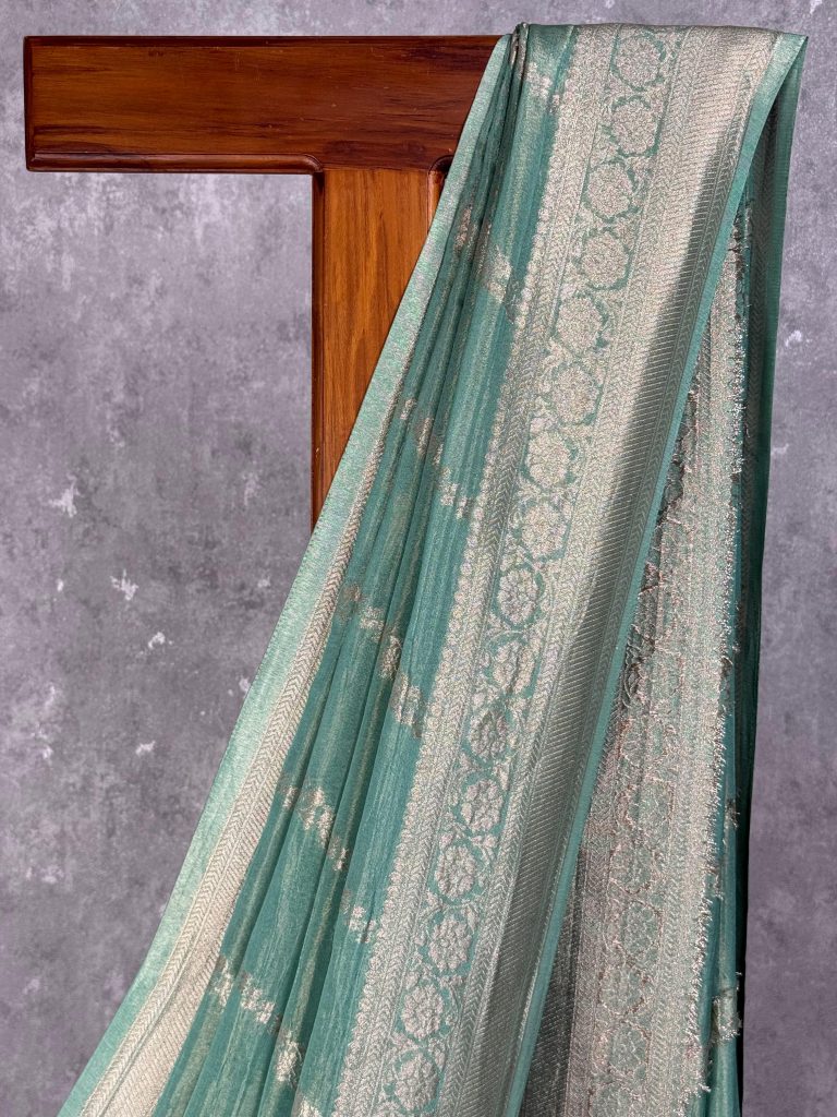 CRUSHED TISSUE GEORGETTE BANARASI SAREE - Image 2