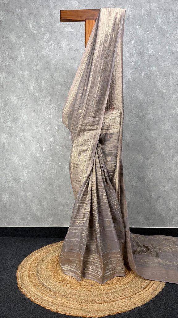 CRUSHED TISSUE GEORGETTE BANARASI SAREE