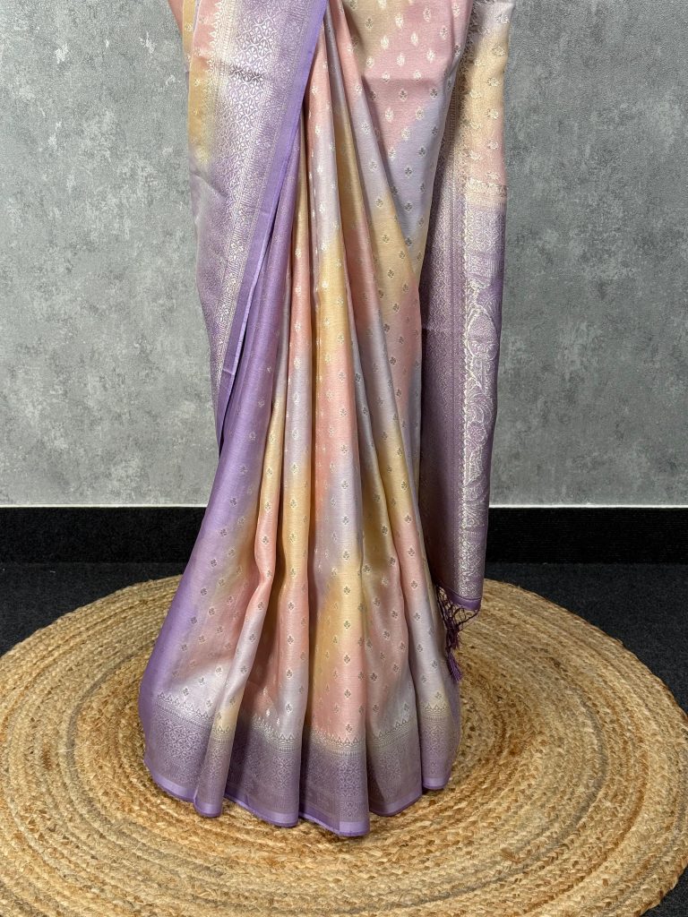 SATIN GEORGETTE BANARASI SAREE - Image 3