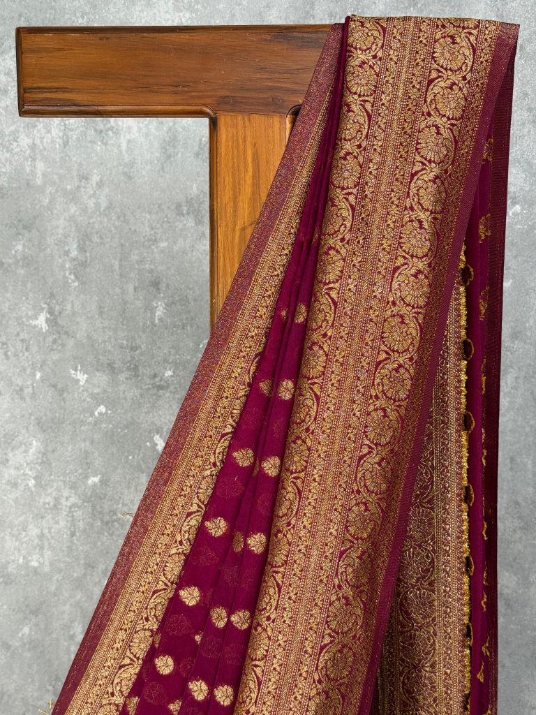 VISCOSE GEORGETTE BANARASI SAREE - Image 2