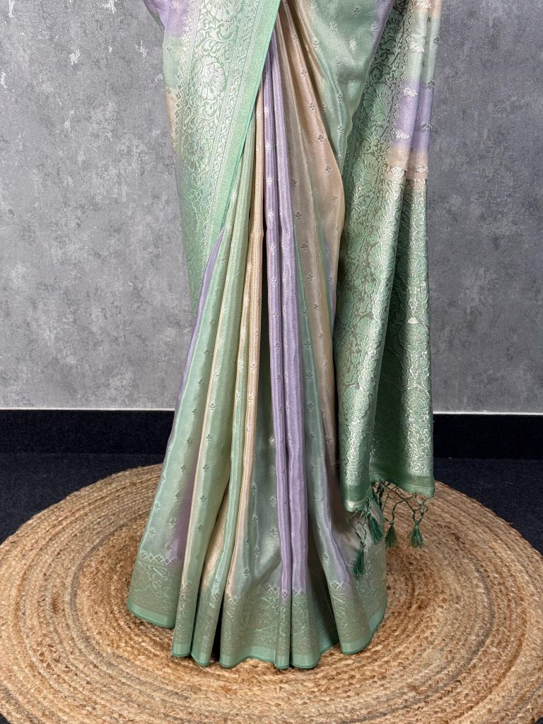 SATIN GEORGETTE BANARASI SAREE - Image 3