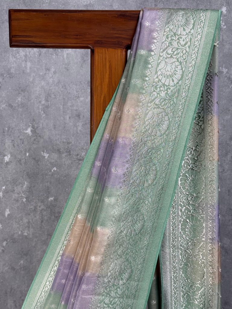 SATIN GEORGETTE BANARASI SAREE - Image 2