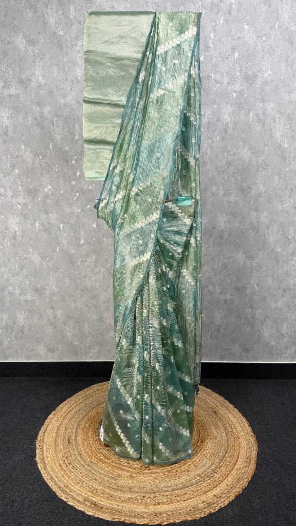 CRUSHED TISSUE ORGANZA BANARASI SAREE
