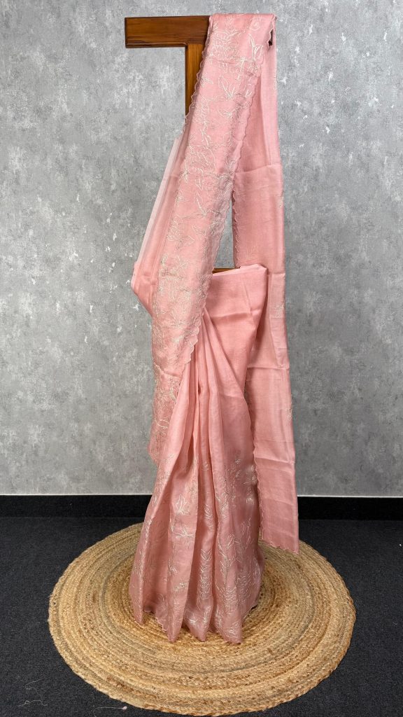 SILK ORGANZA CHORD EMBROIDERY SAREE