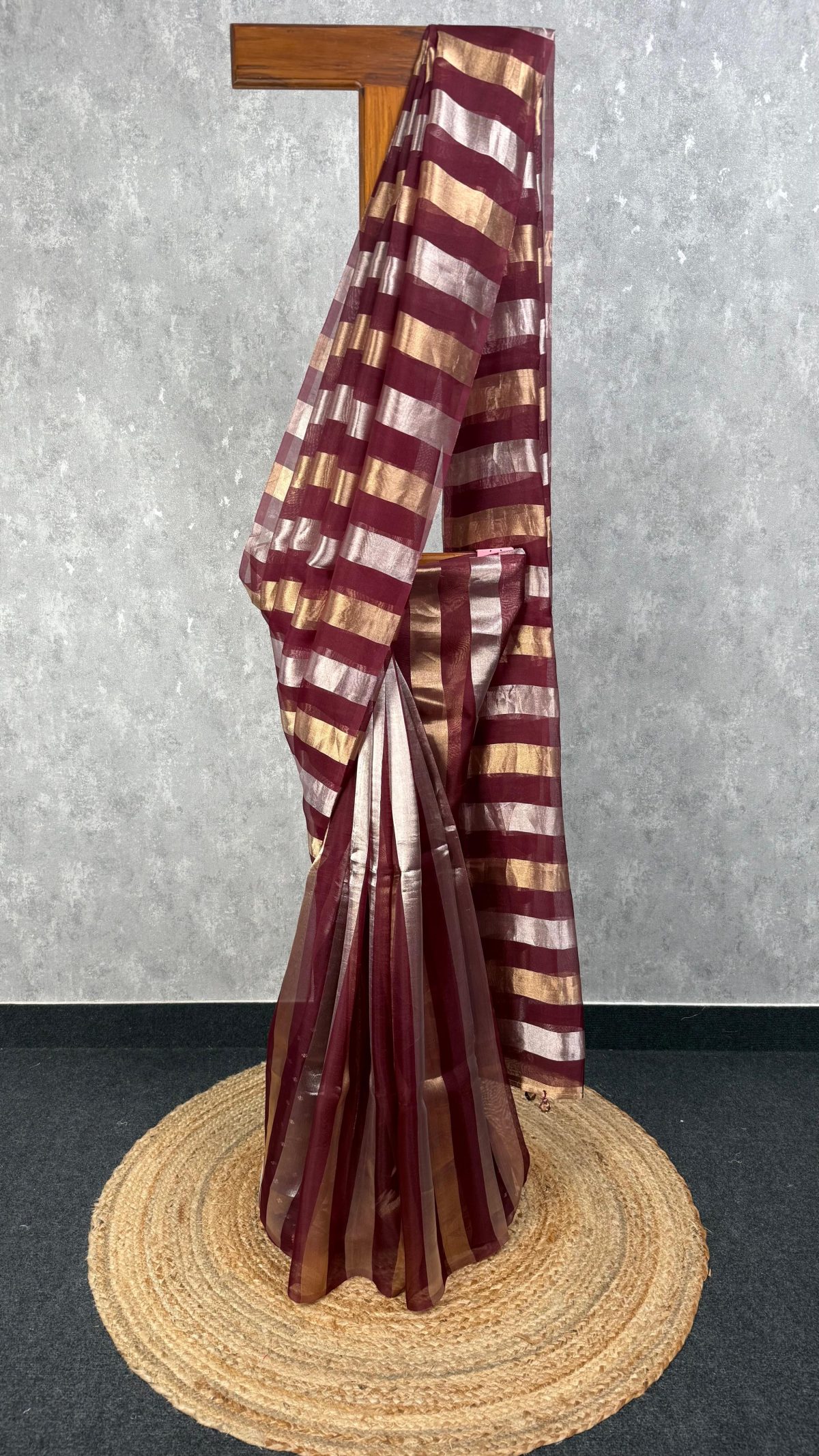 SILK ORGANZA ZARI STRIPES SAREE