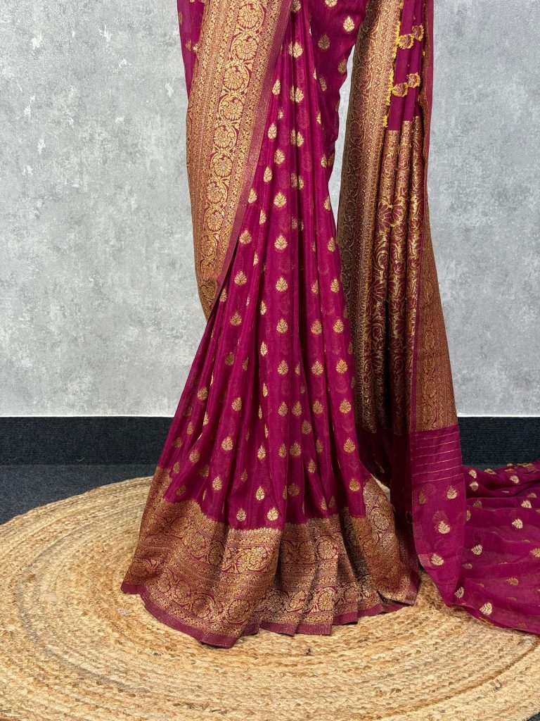 VISCOSE GEORGETTE BANARASI SAREE - Image 3