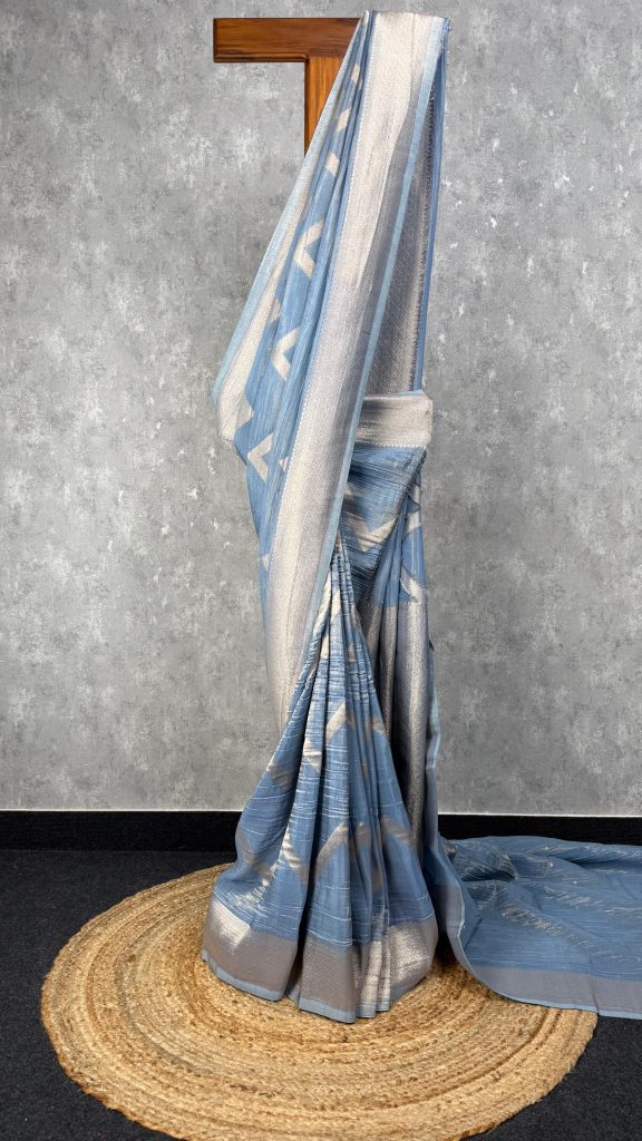 CRUSHED TISSUE GEORGETTE BANARASI SAREE