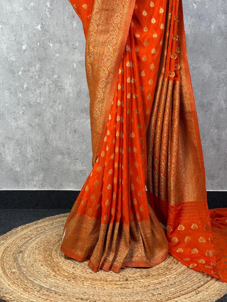 VISCOSE GEORGETTE BANARASI SAREE - Image 3