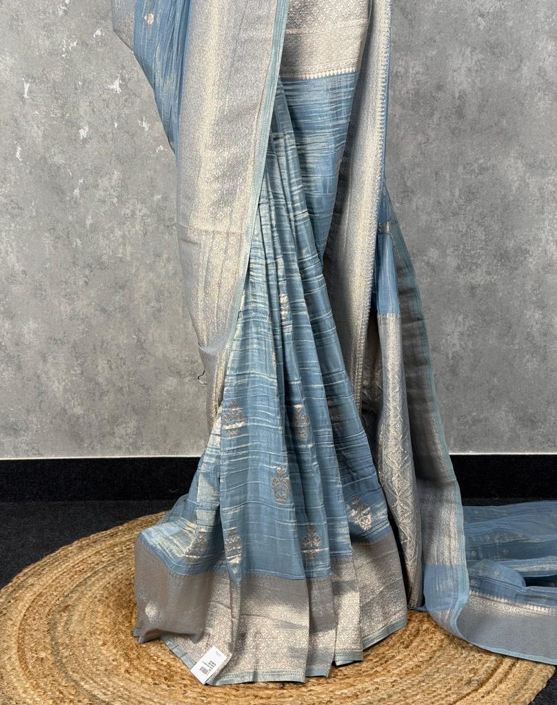 CRUSHED TISSUE GEORGETTE BANARASI SAREE - Image 3