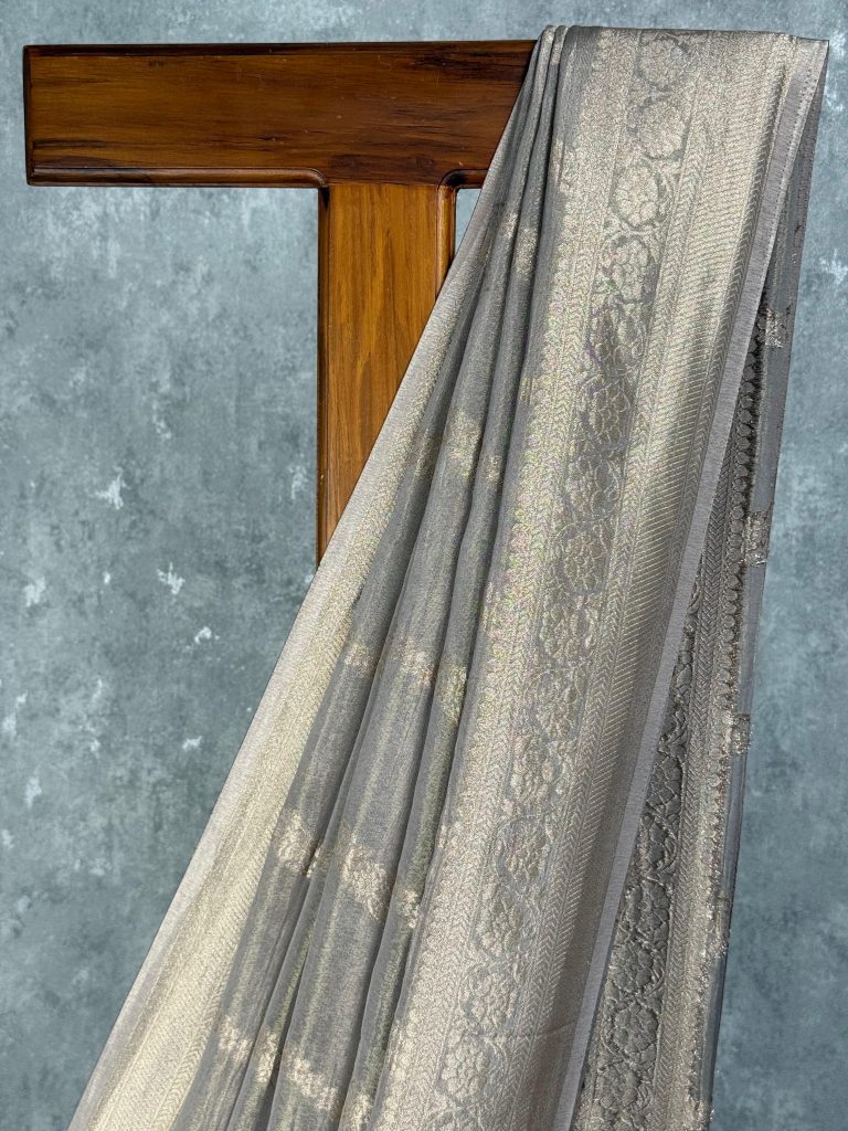 CRUSHED TISSUE GEORGETTE BANARASI SAREE - Image 2