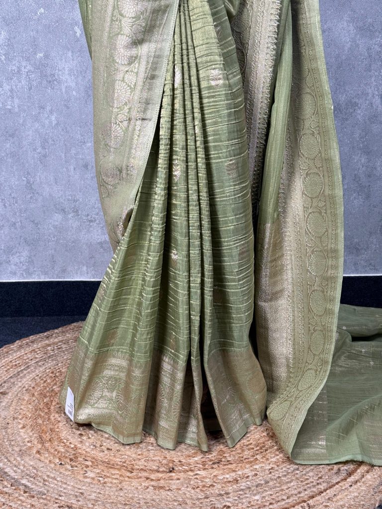 CRUSHED TISSUE GEORGETTE BNARASI SAREE - Image 3