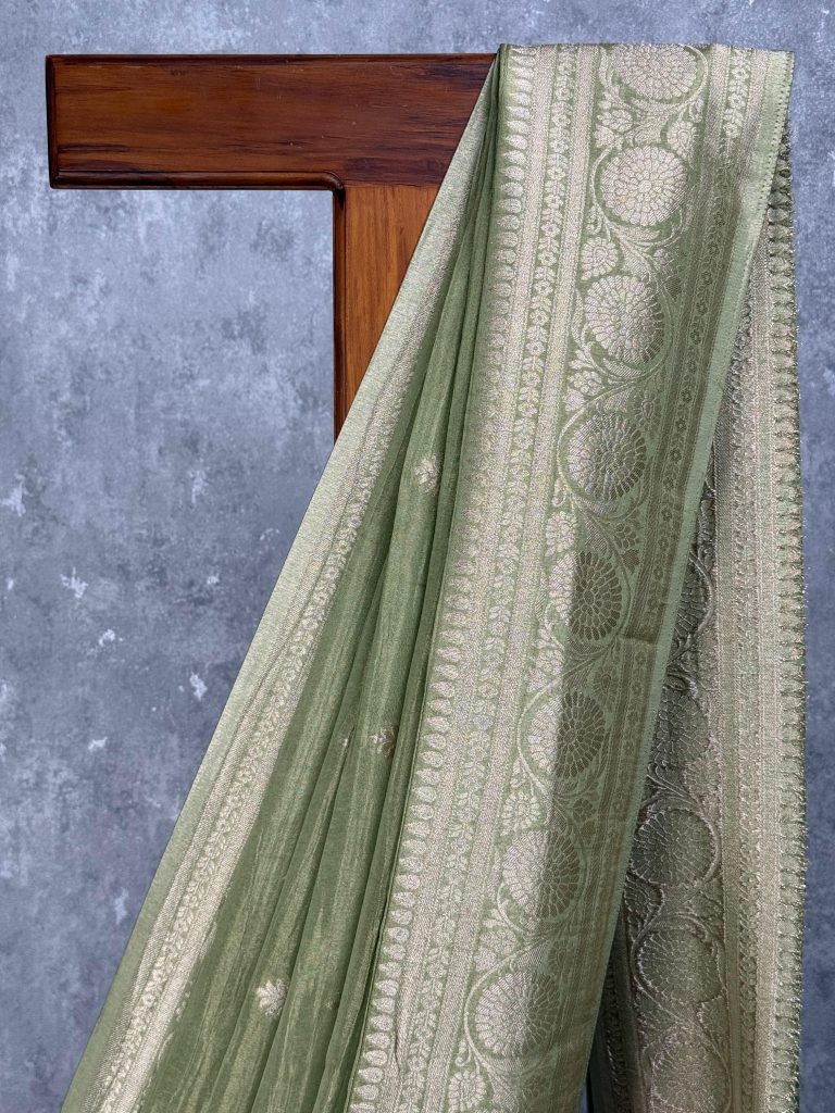 CRUSHED TISSUE GEORGETTE BNARASI SAREE - Image 2